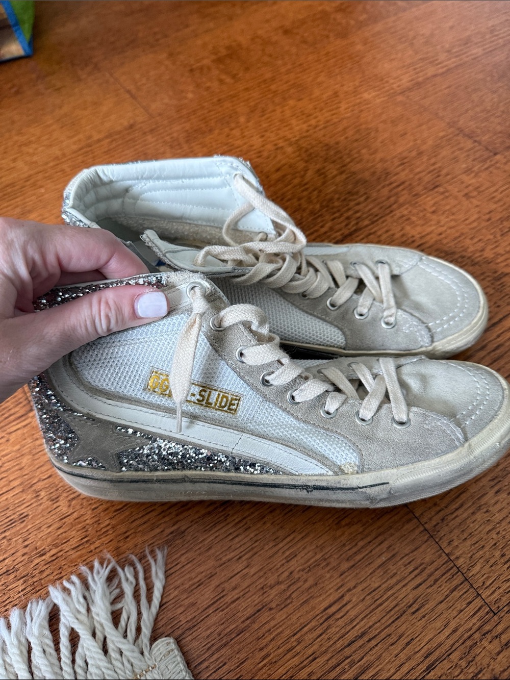 Golden goose high top glitter sneakers